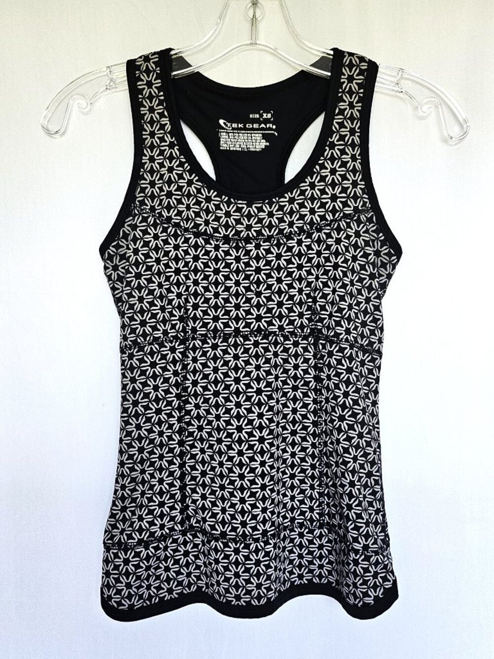 TEK Gear Racerback Workout Tank | Built-In Bra | Black Gray | Size XS